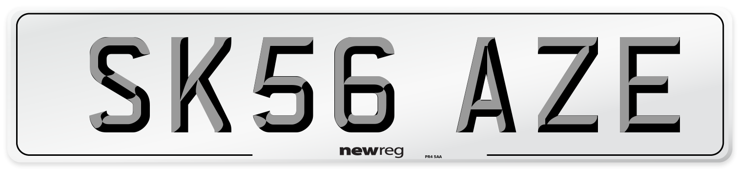 SK56 AZE Number Plate from New Reg